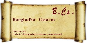 Berghofer Cserne névjegykártya